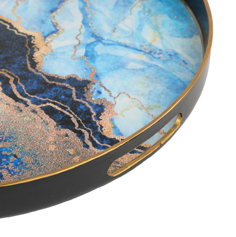 LIVONIA TRAY, BLUE SWIRL