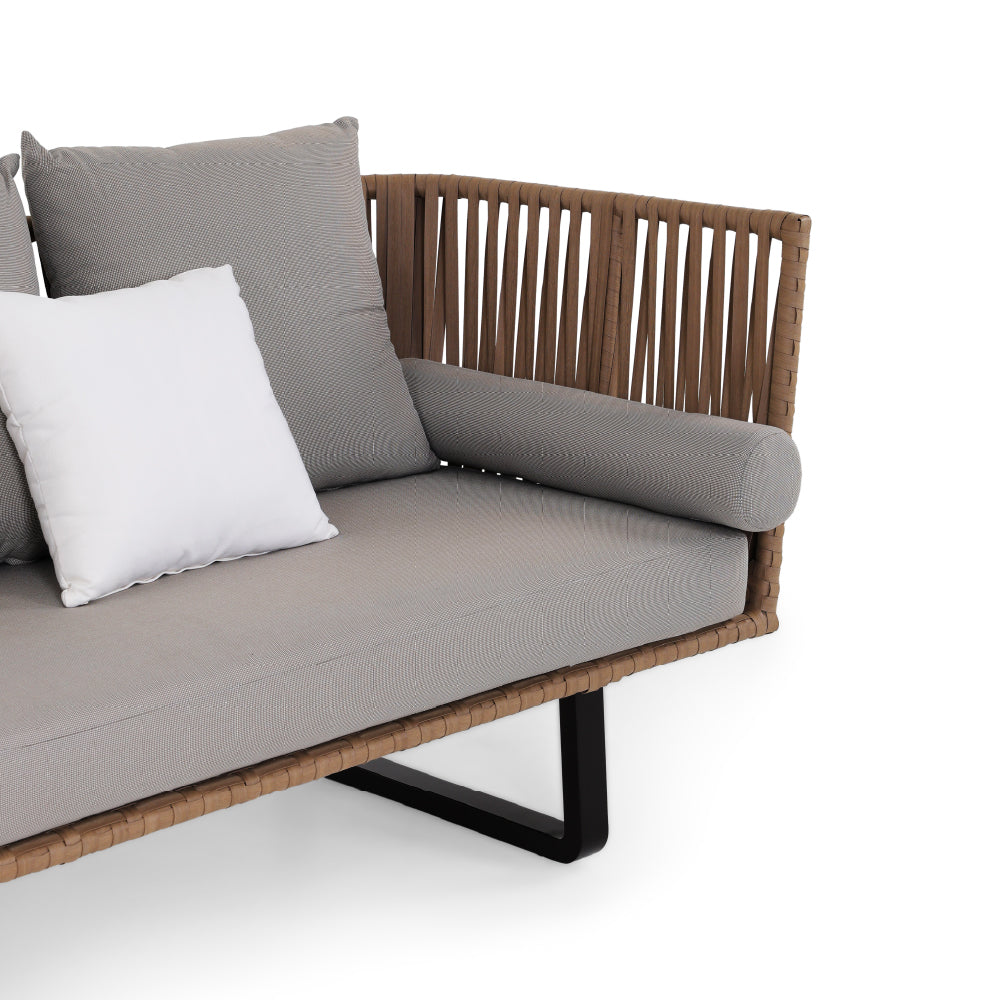 2-Seater Sofa in Brown wood bark ( 151 x 79 X 82 )