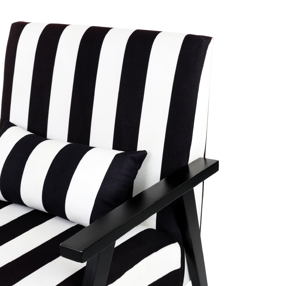 back and white Arm Chair