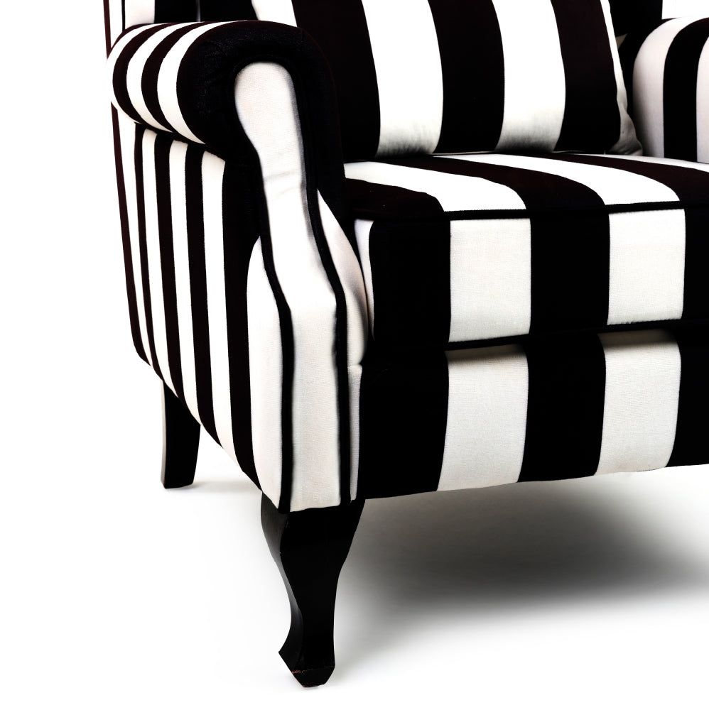 back and white Mont Arm Chair