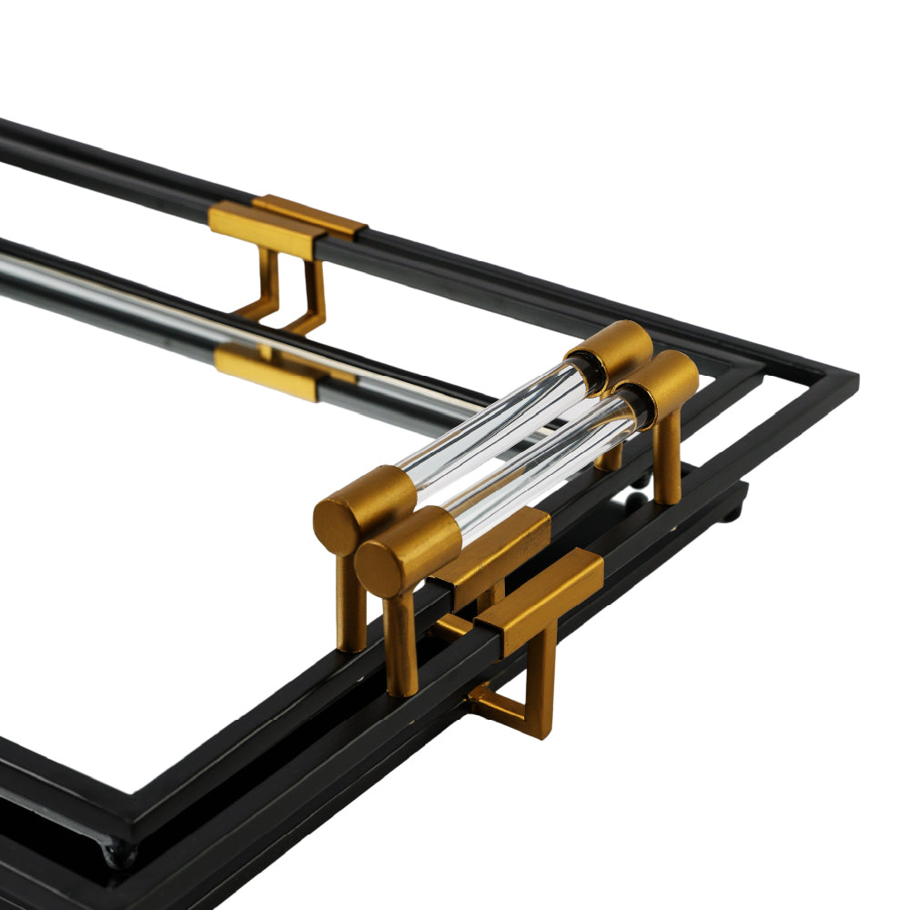 57.5 X 44.5 X 12.5cm S-2 Tribute Black And Gold Trays L:22.5x17.5x5 S:20.5x15.5x4.5