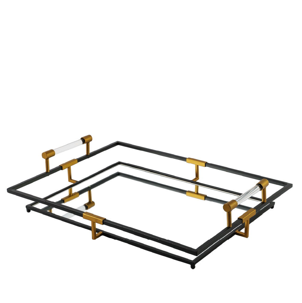 57.5 X 44.5 X 12.5cm S-2 Tribute Black And Gold Trays L:22.5x17.5x5 S:20.5x15.5x4.5