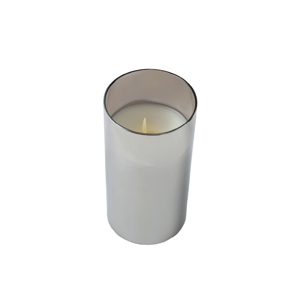7.6 X 7.6 X 15.2cm S-3 Real Flame-Effect LED Wax Candles Light With Remote Timer,Smoke L:D3X6 M:D3X5 S:D3X4