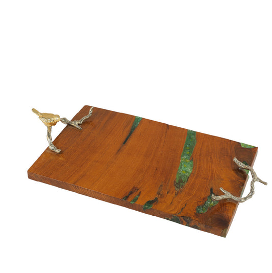 STARSHINE TEAK TRAY, CLEAR