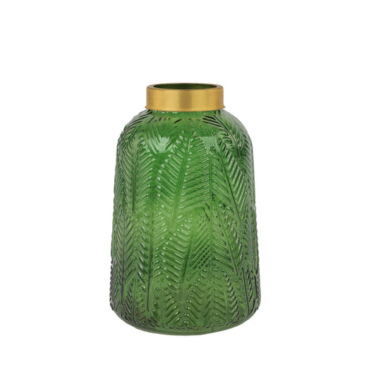 olva green  big Glass Vase