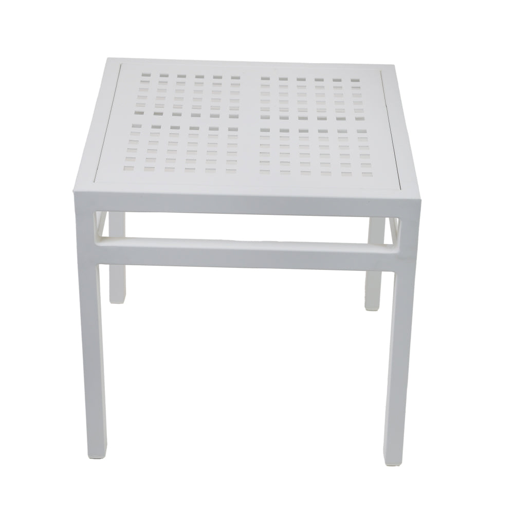 Grey sun lounger with umbrella and table