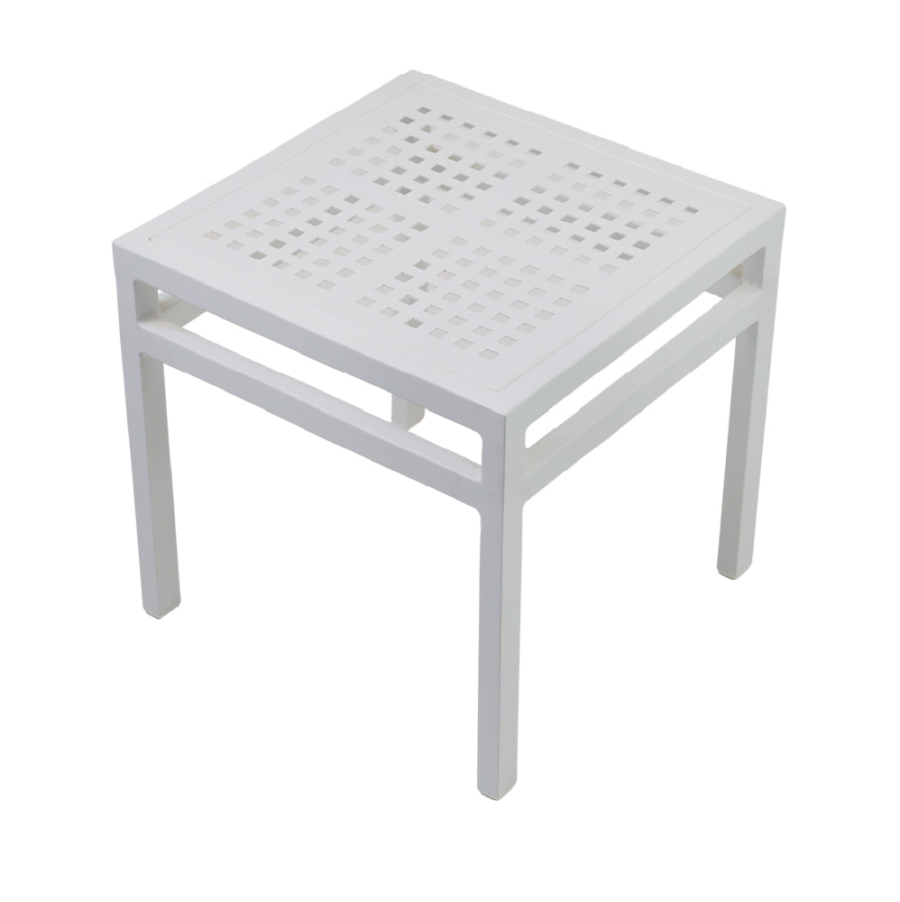 Grey sun lounger with umbrella and table