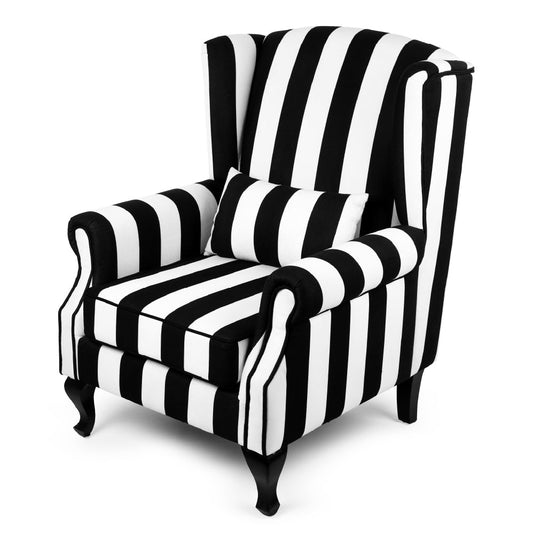 back and white Mont Arm Chair